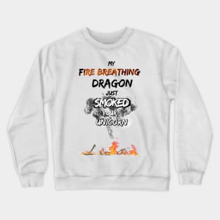 Fire Breathing Dragon with Image Crewneck Sweatshirt